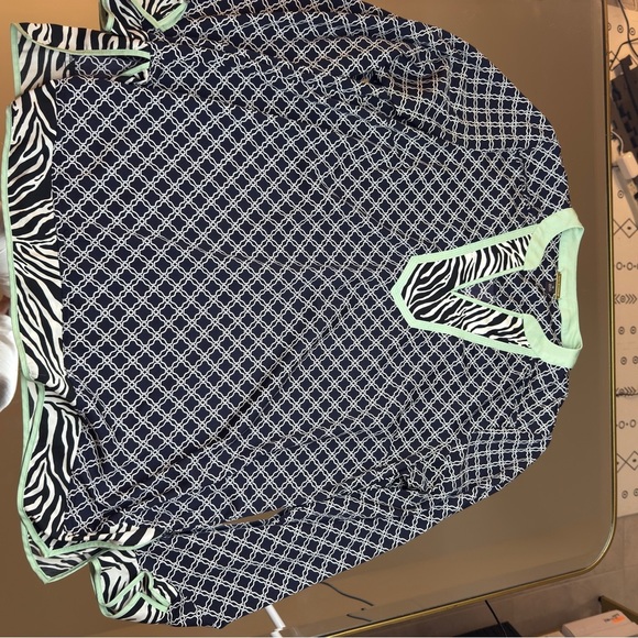 Dana Buchman Tunic size 14 Nautical BeachCoastal Tropical Yacht Pool Coverup - Picture 8 of 9